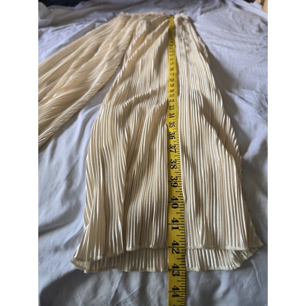 12th Tribe Zaria Cream Plisse Pants Long Sleeve Top Set Small Euro Summer Boho - Picture 12 of 13
